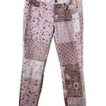 Lucky Brand  Patchwork Pink Denim Charlie Skinny Style Jeans Pants Size 8 / 29 Photo 0