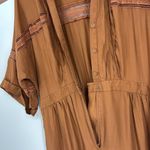 Diane Von Furstenberg  Satin Pintucked Button Front Silk Blend Romper Size 14 Photo 9