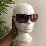 Vintage Nine West 9W Oversize Baddie Retro Goth Y2K Black Brown Purple Cheetah Leopard sunglasses Square Rectangular Cut Out Photo 2