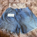 Haute Mama Denim Maternity Shorts Blue Frayed Hem Small New With Tags Size undefined Photo 3