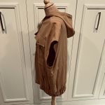 ZARA Women's Brown Oversized Hooded Vest Size Small Safari Utility Jacket Boho Photo 4