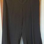 Lane Bryant  Women Black Silver Threaded Extra Wide Leg Dress Pants Size 20 Photo 0