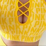 PINK - Victoria's Secret PINK Graphic Padded Crop Top Cross Front Bra Custom Made in Blue Yoga Sports Bra Photo 27