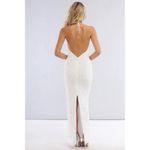HELSI Helsi Brice Halter Sequin Column Maxi Dress in White Size Medium Photo 1