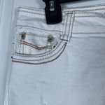 Almost Famous  Skinny White Jeans Tan Stitching Size 5 EUC #DS-1646 Photo 2
