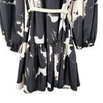 Alexis‎ x Target Long Sleeve Rope Belt Tiered Mini Dress Black White Print, Sz M Size M Photo 12