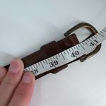 Vintage Women's Real Leather Stitch Point Adjustable Buckle Belt Brown One Size Photo 6