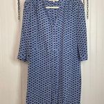 Diane Von Furstenberg  Blue Print Mini Shirt Dress Silk Long Sleeve Womens Sze 2 Photo 0