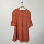Outerknown Orange Clay Gauze Tiered Dress 3/4 Sleeves Womens Size S Photo 5