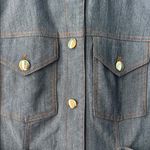 Blue and Gold Jean Jacket with Tailored Fit Size M Photo 2