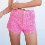 ZARA Pink and White Tweed Shorts Photo 0