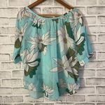 Women’s Vilagallo blue with white water Lilly lightweight blouse 40 (medium) Photo 1