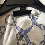 Foxcroft Top 24W Multicolor Equestrian Print Wrinkle Free Shaped Fit Button Photo 7