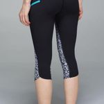 Lululemon Lulu Top Speed Crops Animal Print Skinny Running Exercise Yoga Colorblock Tights Photo 2