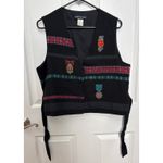 Y2K Eagle's Eye Vest Embroidery Lace black Red tartan Large Photo 8