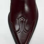 ZARA  burgundy leather western boots cowboy cowgirl boho ankle shoes Photo 1