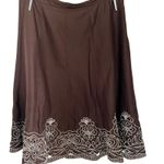 Apt. 9  skirt women’s size 8 Chocolate Brown embroidered eyelet flare VTG Y2K Photo 2