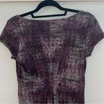 Axcess Blouse Shirt Top Women Medium Short Sleeve Nylon Mesh Gather Lined Purple Photo 6