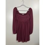 Abercrombie & Fitch Abercrombie Dress Long Sleeve Chiffon Mini Dress in Burgundy Maroon Size Small Photo 1