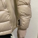 Michael Kors MICHAEL Beige Satin Specks Chevron Quilted Puffer Jacket Size M Photo 7