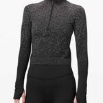 Lululemon Rest Less Cropped 1/2 Zip Herringbone Fade Black / White Photo 4
