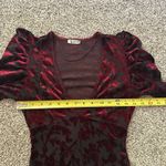 Free People Intimately black & red velvet mesh long sleeve bodysuit size XS Photo 9