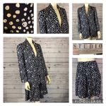 Vintage Studio by Michelle Stuart navy white Polkadot jacket & skirt size medium Blue Photo 1