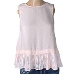 Merona Womens Blouse Shirt Top Pleated Ruffled Sleeveless Pullover Blush Pink XS Photo 2