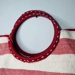CRABTREE & EVELYN Red White Striped Wrapped Circular Handles Beach Tote Hand Bag Photo 4