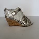 Isaac Mizrahi Issac Mizrahi Live Sandals‎ Gold Leather Simmer Cork Wedge Strap Shoe Size 8 W Photo 1