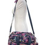 Vera Bradley Compact Traveler Bag Midnight Wildflowers Navy Blue Pink Green Photo 8