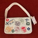NWT Viral Travel Passport Cities Beaded Bag Made in India Handcrafted Handmade White Photo 0