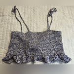 Jolie & Joy purple floral tie front crop top White Size L Photo 1