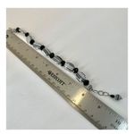 Sterling silver black and white stripe beaded bracelet Black Photo 4