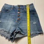 REWASH  High Rise Jean Shorts Women Sz 25 Distressed Denim Frayed Hem Button Fly Photo 5