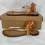 Anthropologie  Tie Up Thong Sandals in Cedar/EU‎ Size 38 US 7 Photo 1