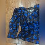 Ashley Stewart  Sheer Top with Blue Floral Design Photo 3