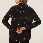 Rails  Kate 100% Silk Shirt: Black with Multi-Color Animal Stars Photo 1