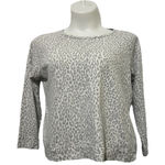Liz Claiborne  Women’s Size Extra Large White Sweater Leopard Cheetah Boho Cozy. Photo 0