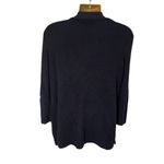 Old Navy Open Front Cardigan Longline Rib Knit Pocket Sweater Black L Photo 1