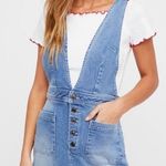 Free People Old School Love Jumper Denim Overalls Jean Dress Photo 1