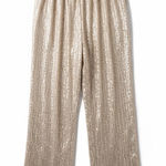 Brunello Cucinelli  Sequin Wide Leg Pants Beige Cream Trousers Italy Size 36 Photo 0