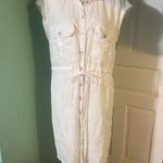 Free People  Linen Button Up Shirt Dress SzM Photo 2