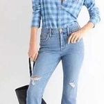 J Crew Jeans Women 25 Blue Medium Wash Distressed Denim Demi Boot Crop Preppy Photo 0