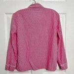 Ralph Lauren Lauren  Pink and white Pajama Button Down top with blue | size small Photo 5
