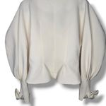 Jacquemus LAmour Dun Gitan White Puff Sleeve Button Front V Neck Top Photo 5