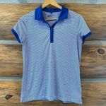 Nike Golf Women’s Striped Blue and White Polo Photo 0