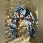 Michael Stars scarf Leopard print gray & white with orange accent Photo 4