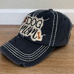 Dog Mom Distressed Black Adjustable Strapback Hat Photo 4