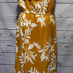 Old Navy  Mustard One Shoulder Dress with White Floral Pattern Photo 0